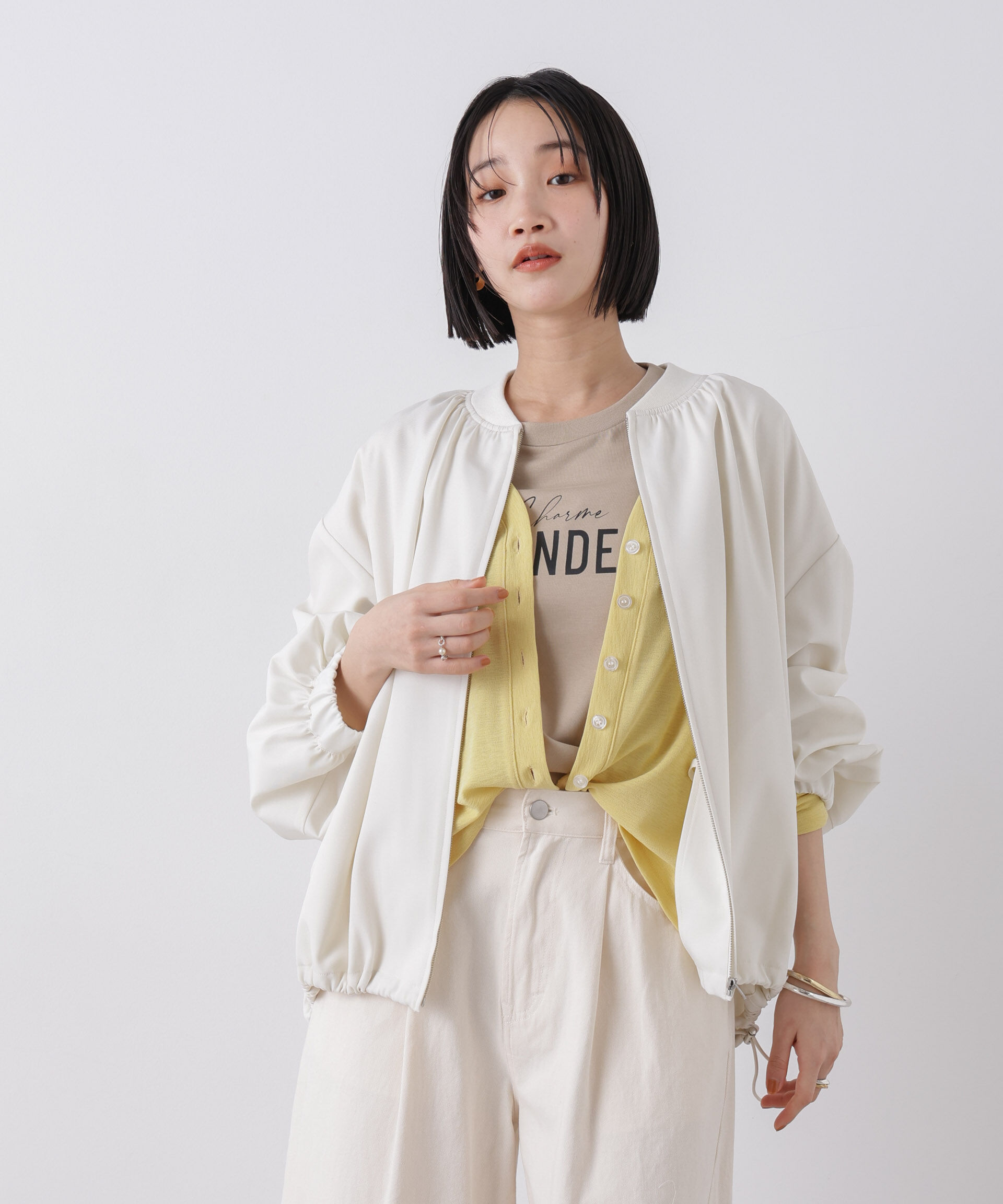 nano･universe「撥水加工 ドロストヘムリブブルゾン」|ブルゾン・スタジャン|