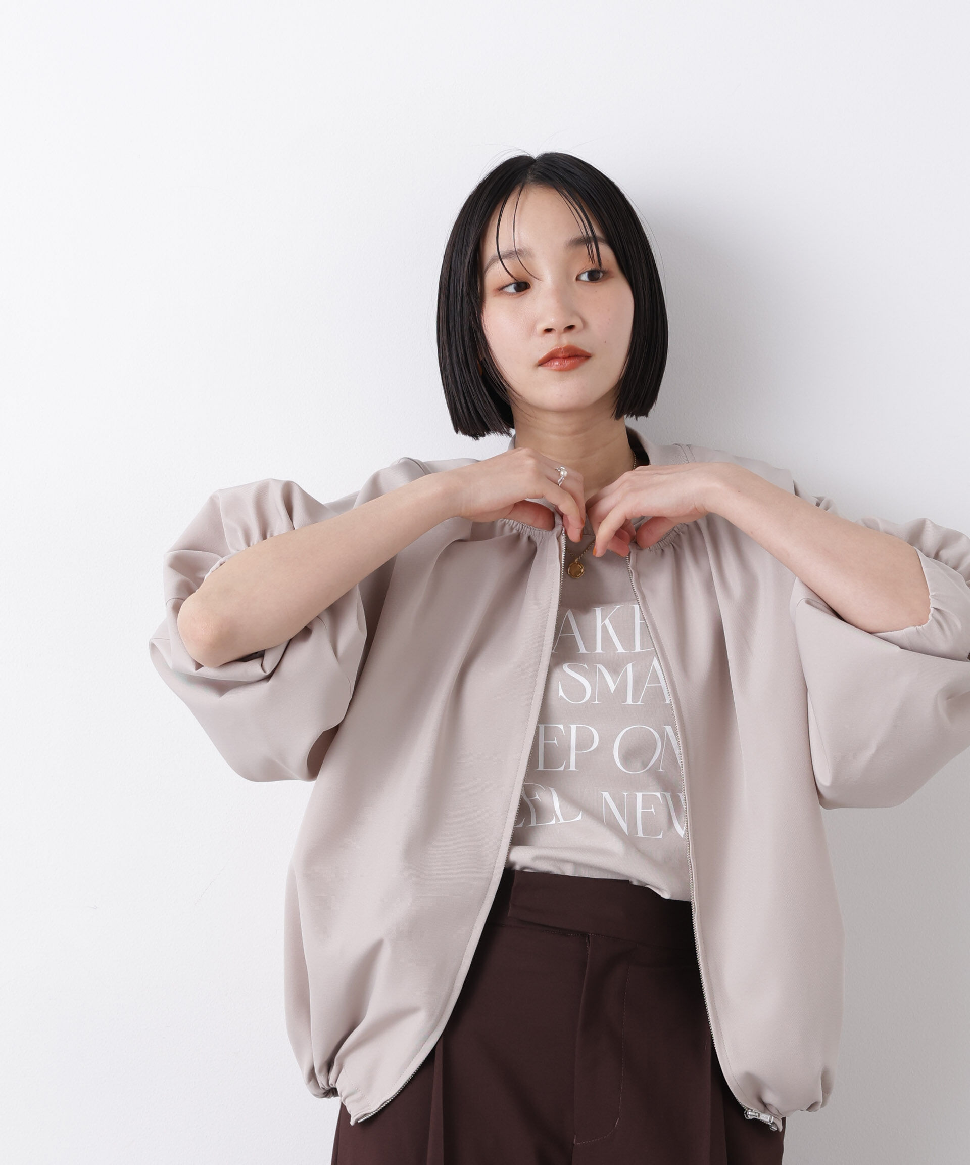 nano･universe「撥水加工 ドロストヘムリブブルゾン」|ブルゾン・スタジャン|