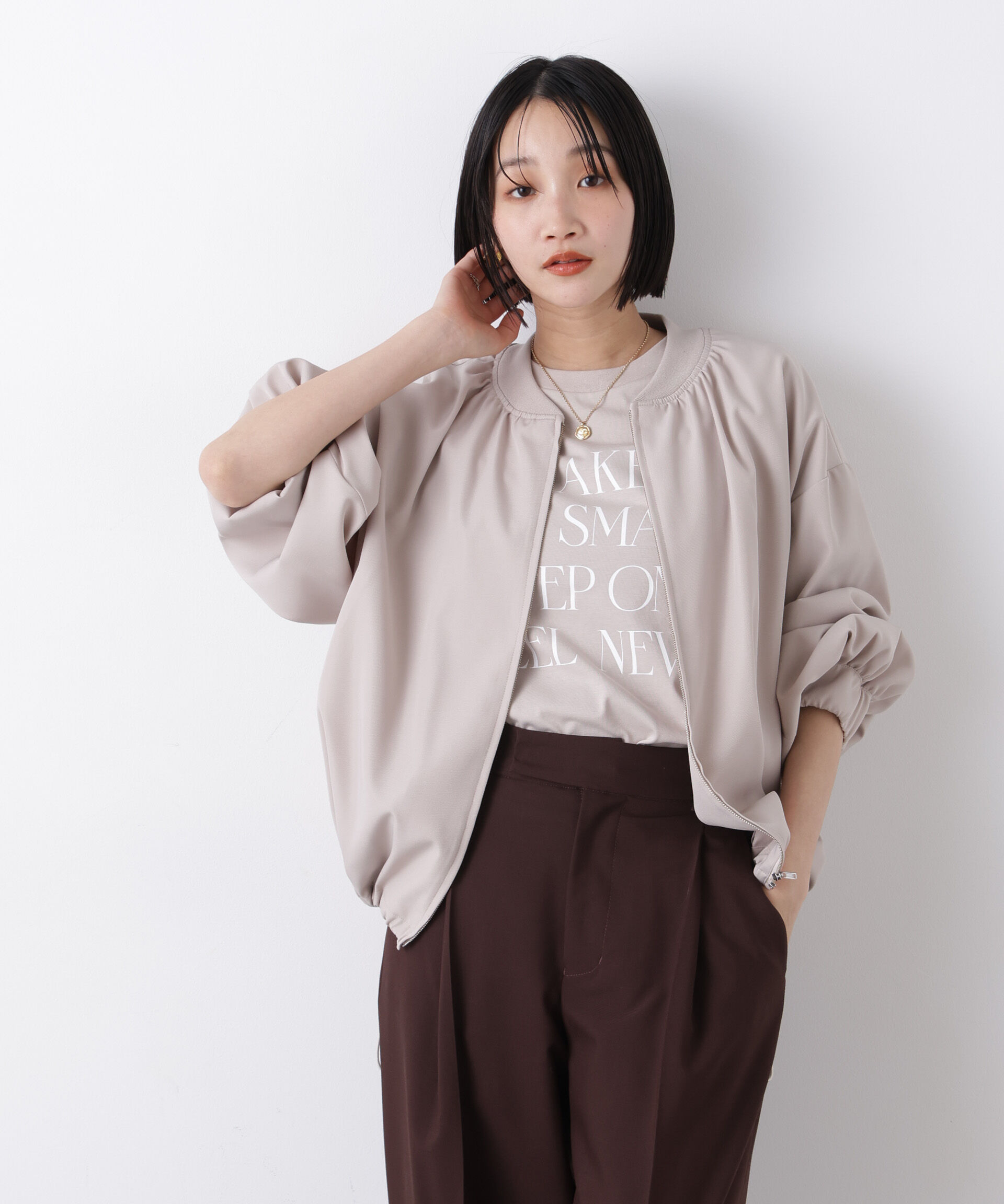 nano･universe「撥水加工 ドロストヘムリブブルゾン」|ブルゾン・スタジャン|