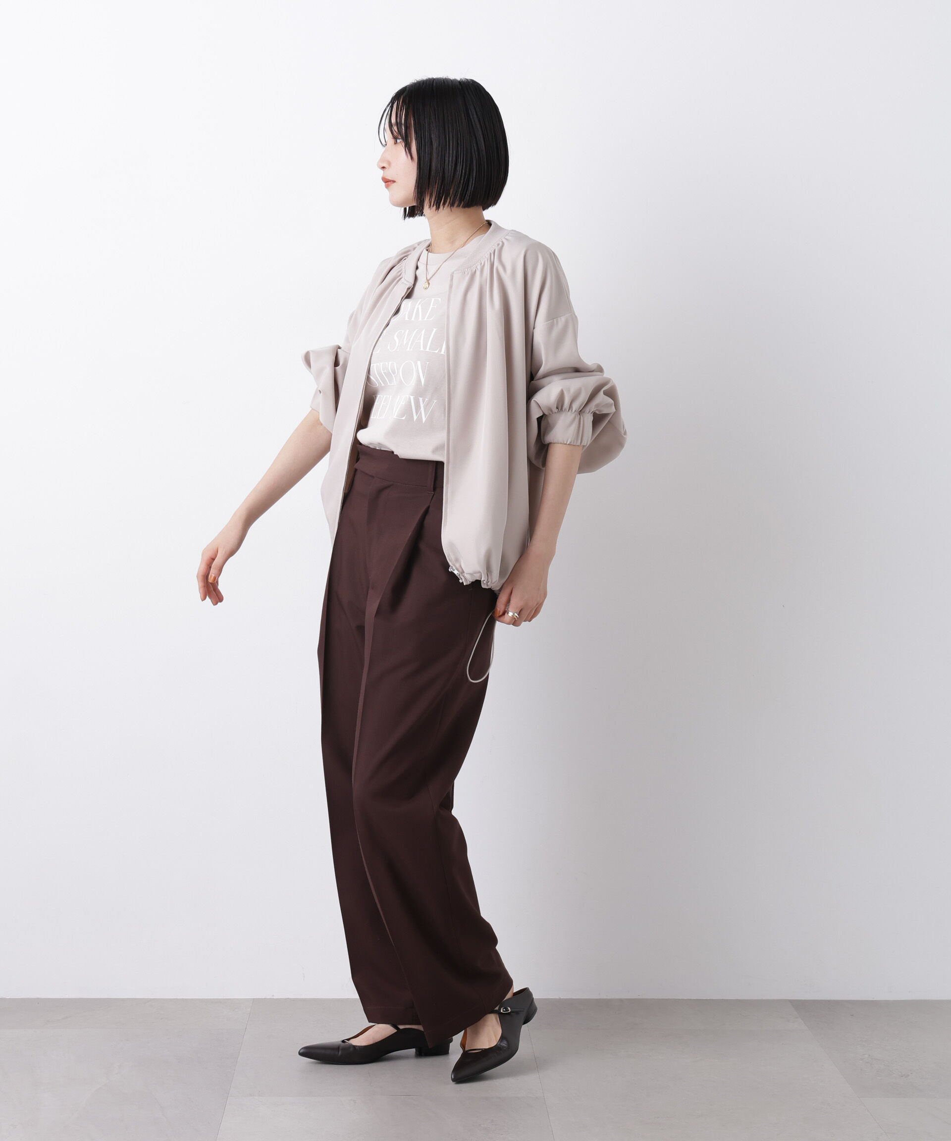 nano･universe「撥水加工 ドロストヘムリブブルゾン」|ブルゾン・スタジャン|