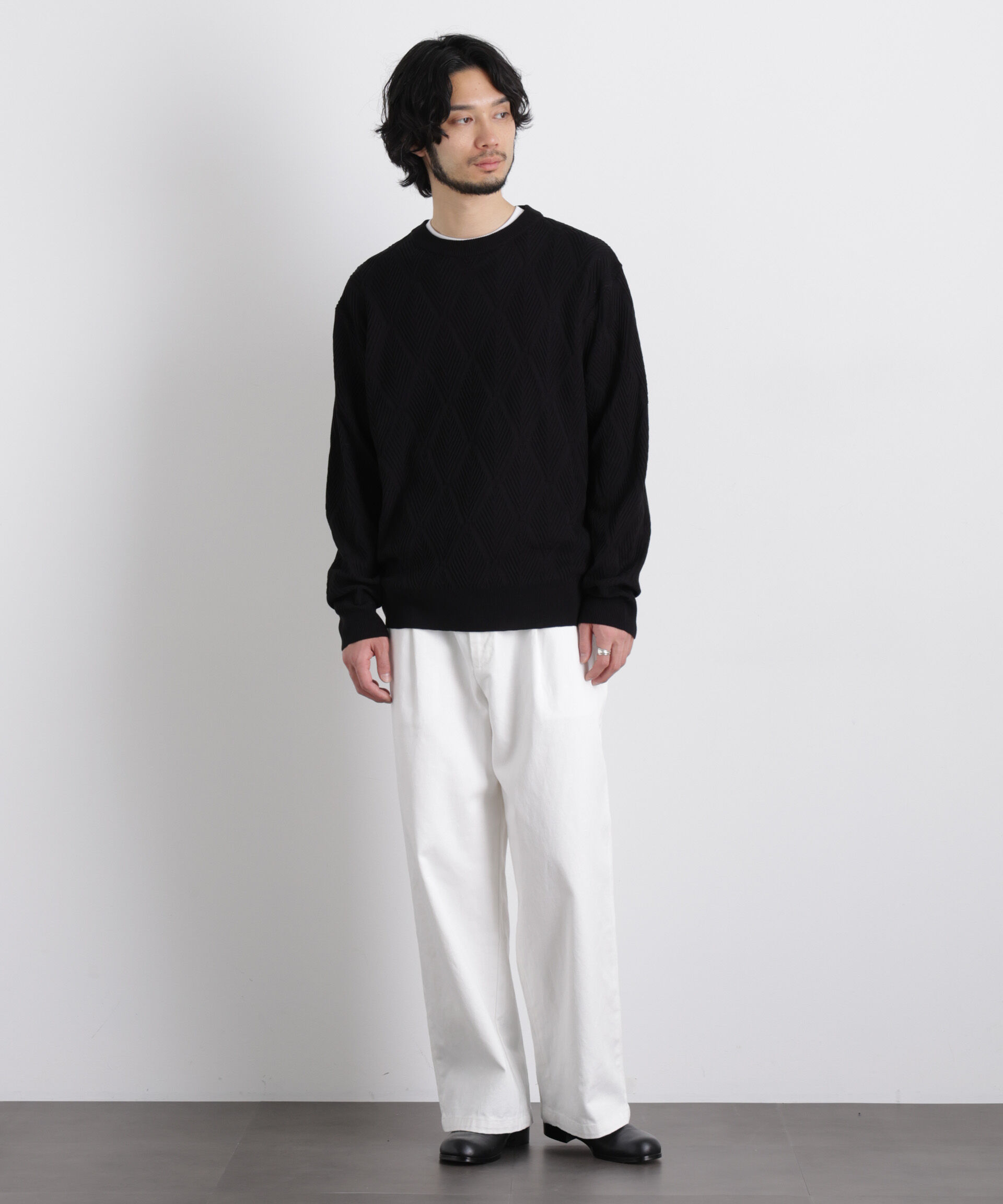 nano･universe「ハイツイストテクスチャーニット」|ニット・セーター|