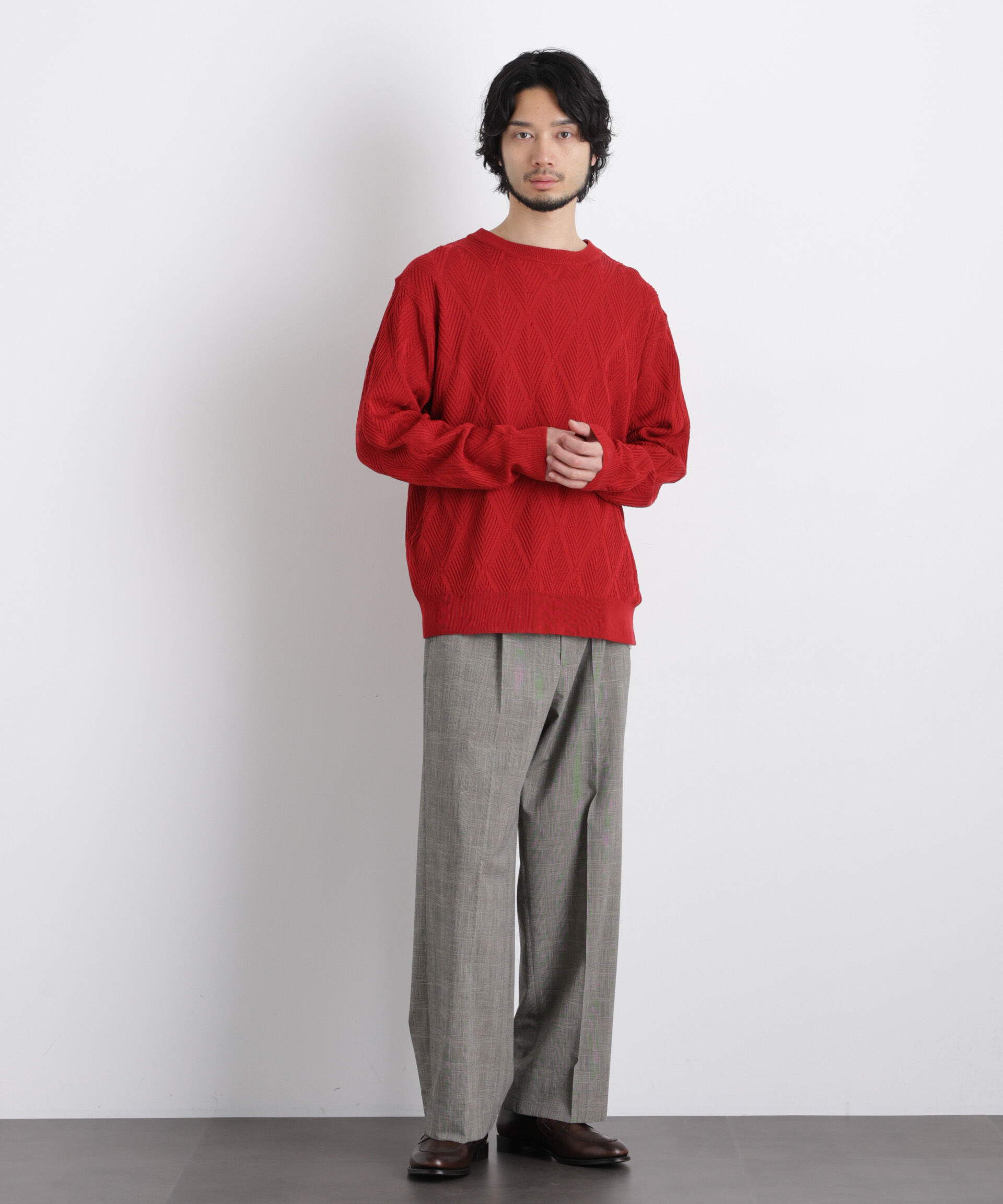 nano･universe「ハイツイストテクスチャーニット」|ニット・セーター|