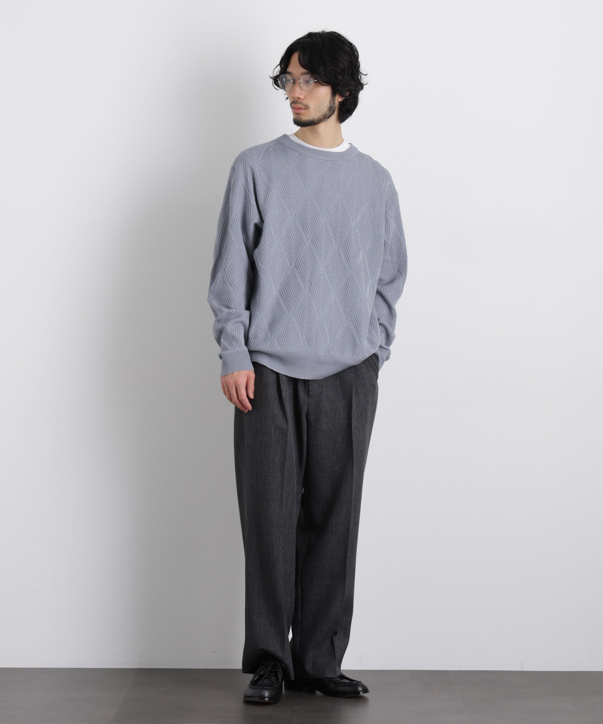 nano･universe「ハイツイストテクスチャーニット」|ニット・セーター|