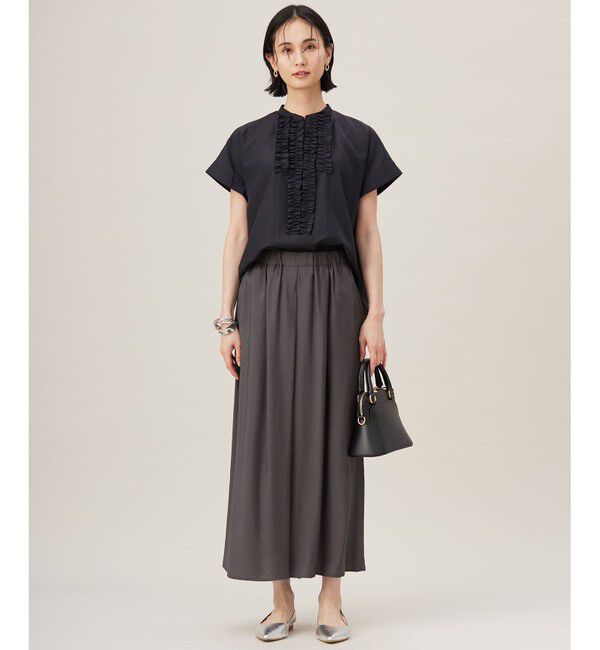 自由区「【洗える】ソフトリネンフリルディティール ブラウス」|シャツ・ブラウス|