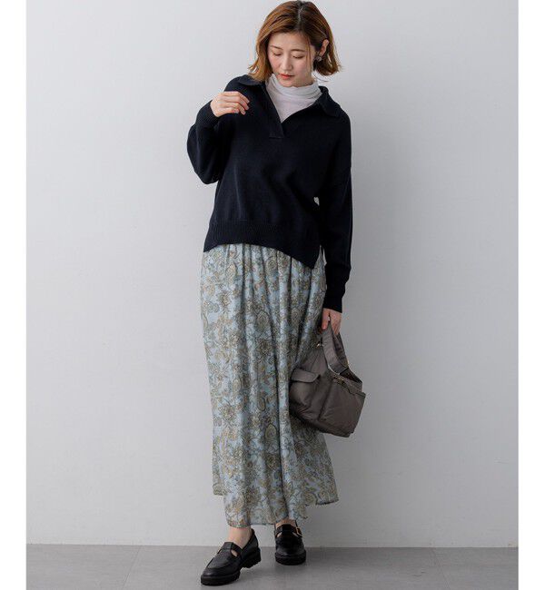 23区「コットンギマ スキッパー ニット」|ニット・セーター|