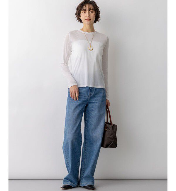 23区「【見上愛さん着用】シアーフライス レイヤード ロンTEE」|Tシャツ・カットソー|
