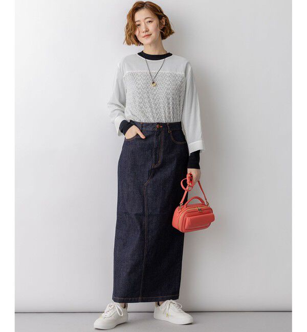 23区「【見上愛さん着用】シアーフライス レイヤード ロンTEE」|Tシャツ・カットソー|