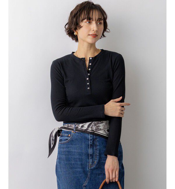 23区「【見上愛さん着用】シアーリブ レイヤード ロンTEE」|Tシャツ・カットソー|ブラック系