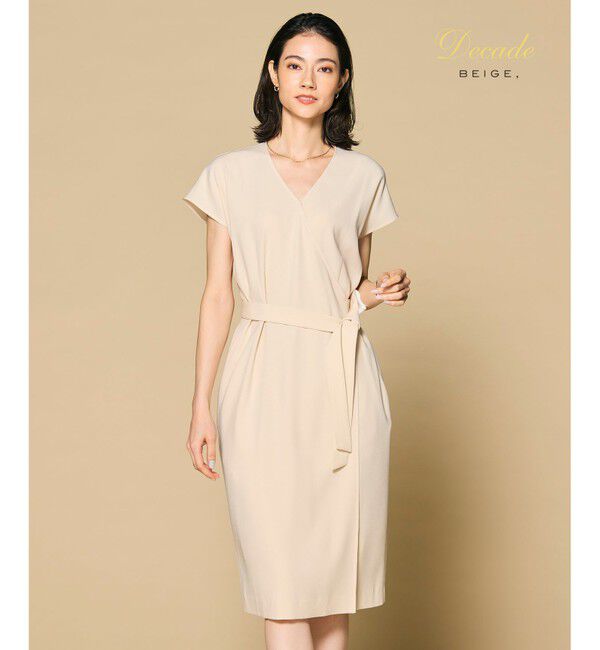 BEIGE,「CINDY / ラップワンピース」|ワンピース|Sheer Orange &times; Whit