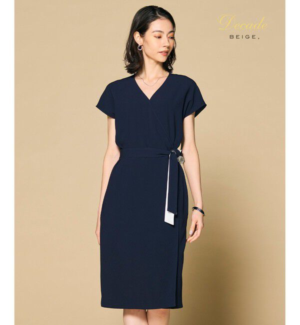 BEIGE,「CINDY / ラップワンピース」|ワンピース|Navy &times; White