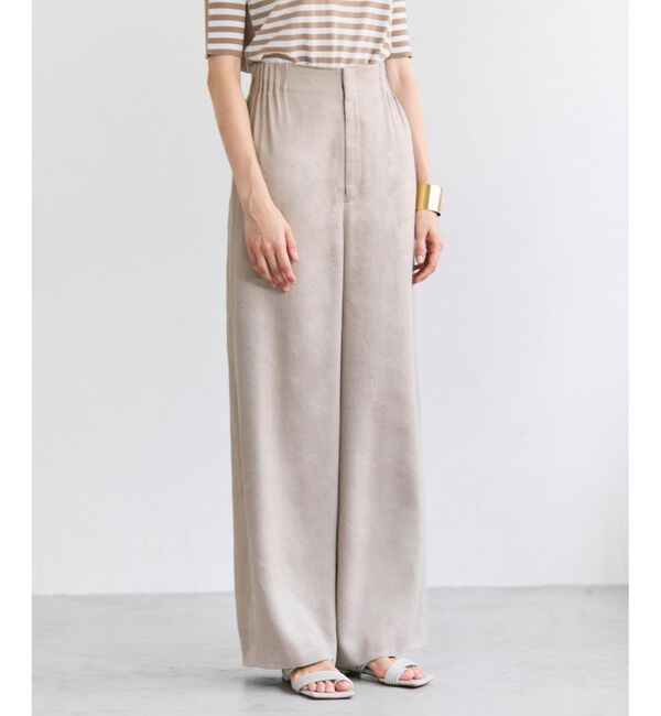 BEIGE,「MICA / リネンブレンドイージーワイドパンツ」|その他|L.Taupe