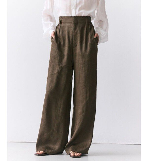 BEIGE,「MICA / リネンブレンドイージーワイドパンツ」|その他|Khaki