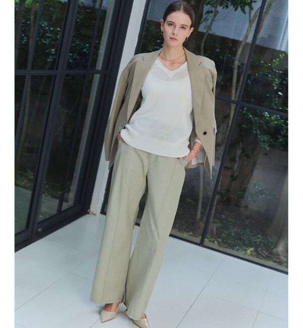 BEIGE,「ARSENOPY / コットンドライタッチ Vネックニット」|ニット・セーター|