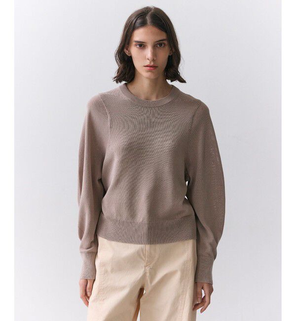 BEIGE,「ARSENOPY / コットンドライタッチクルーネックニット」|ニット・セーター|Taupe