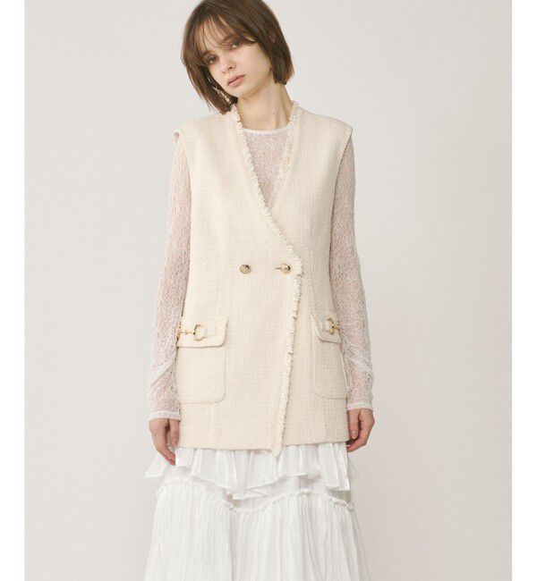 GRACE CONTINENTAL「ルーズツイードジレジャケット」|ベスト・ジレ|キナリ