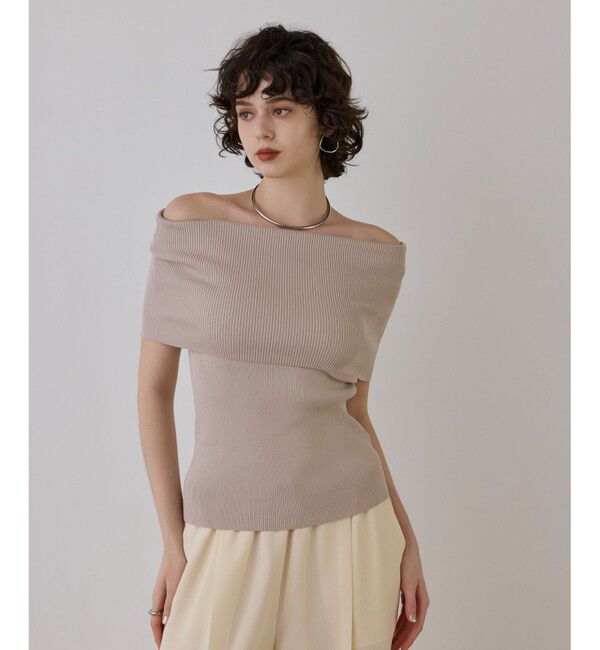 Diagram「オフショルリブニットトップ」|その他|ベージュ