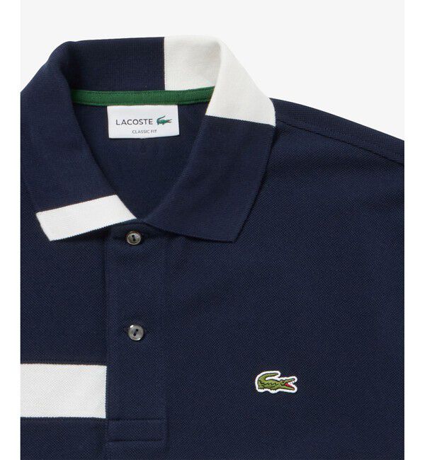LACOSTE「L.12.12.カラーブロック鹿の子 半袖ポロシャツ」|ポロシャツ|
