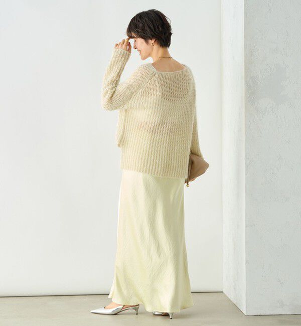 NOLLEY'S sophi「《オールシーズン対応》ウォッシャブルブライトサテンナロースカート」|スカート|