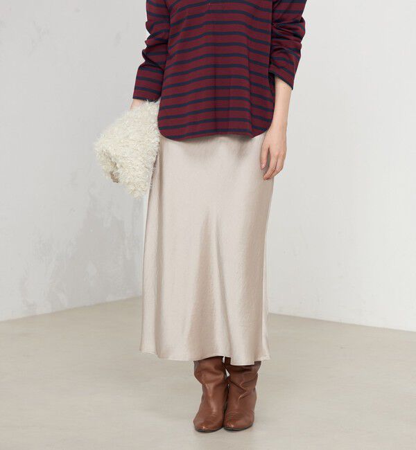 NOLLEY'S sophi「《オールシーズン対応》ウォッシャブルブライトサテンナロースカート」|スカート|
