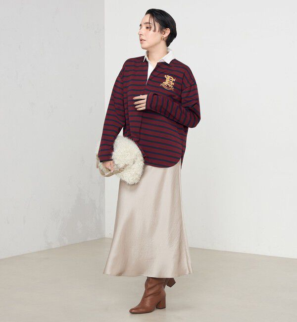 NOLLEY'S sophi「《オールシーズン対応》ウォッシャブルブライトサテンナロースカート」|スカート|