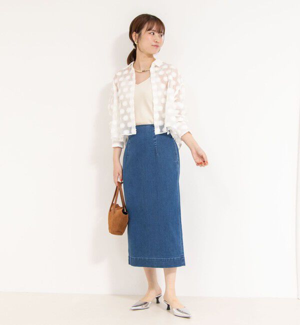 Rie Miller「【RM denim】スリットタイトデニムスカート」|タイト|
