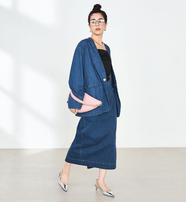 Rie Miller「【RM denim】スリットタイトデニムスカート」|タイト|