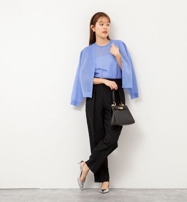 NOLLEY'S「《アンサンブル対応》ハーフシアーノースリーブプルオーバーニット」|ニット・セーター|