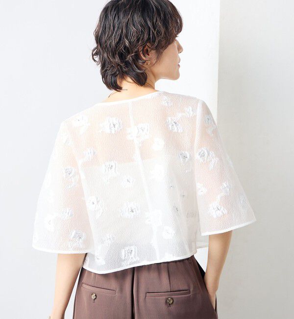 NOLLEY'S sophi「《セットアップ対応》ラメフラワージャガードブラウス」|シャツ・ブラウス|