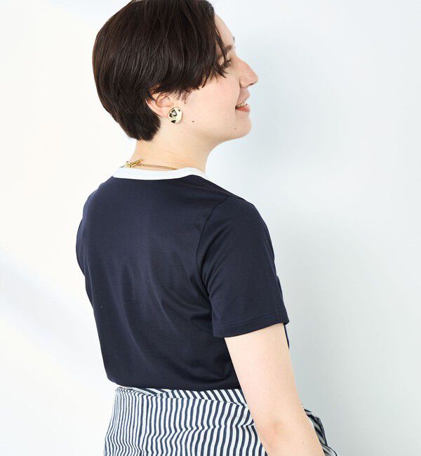 NOLLEY'S sophi「シルケット天竺衿配色ロゴTシャツ」|Tシャツ・カットソー|