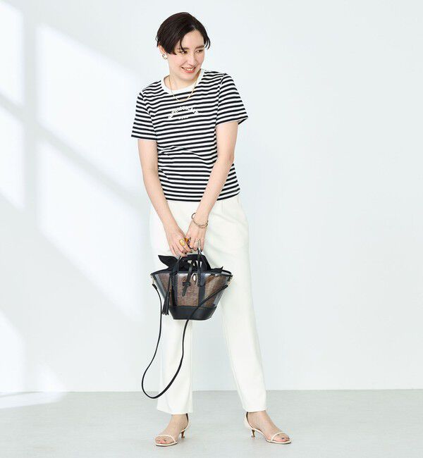 NOLLEY'S sophi「シルケット天竺衿配色ロゴTシャツ」|Tシャツ・カットソー|