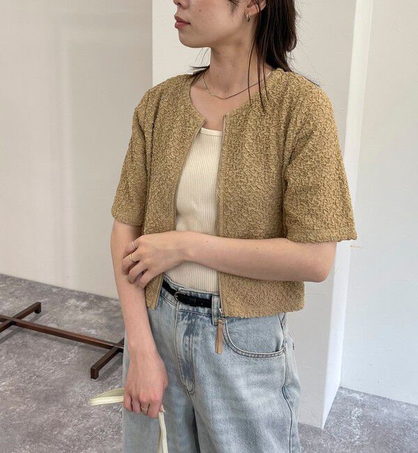 fredy emue「ポコポコZIP半袖カーディガン」|カーディガン|
