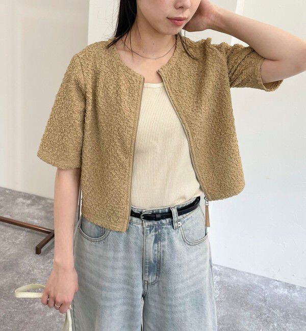 fredy emue「ポコポコZIP半袖カーディガン」|カーディガン|