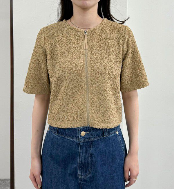 fredy emue「ポコポコZIP半袖カーディガン」|カーディガン|