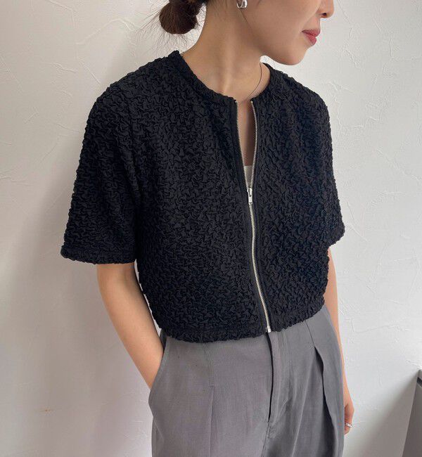 fredy emue「ポコポコZIP半袖カーディガン」|カーディガン|