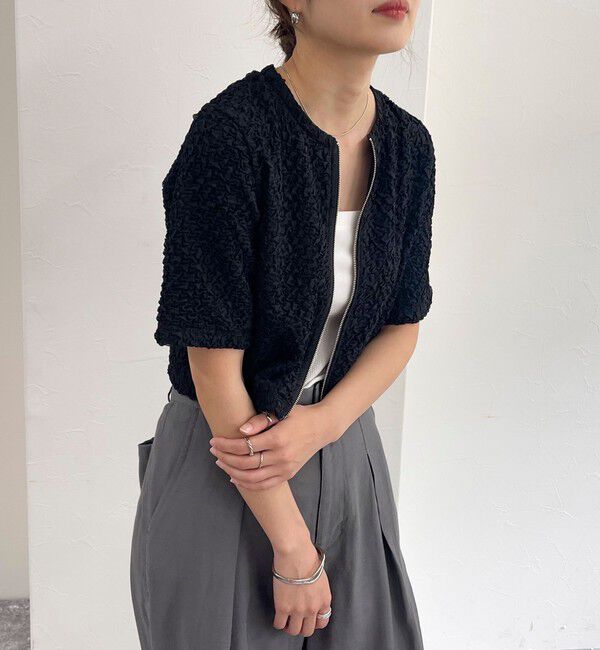 fredy emue「ポコポコZIP半袖カーディガン」|カーディガン|