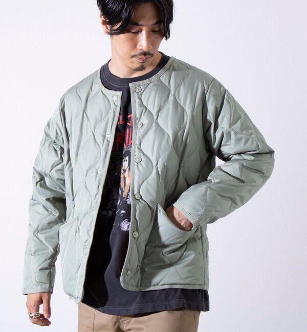 GLOSTER「【TAION/タイオン】GLOSTER別注 ミリタリーライナージャケット ノーカラーMA-1 M65」|ダウン|