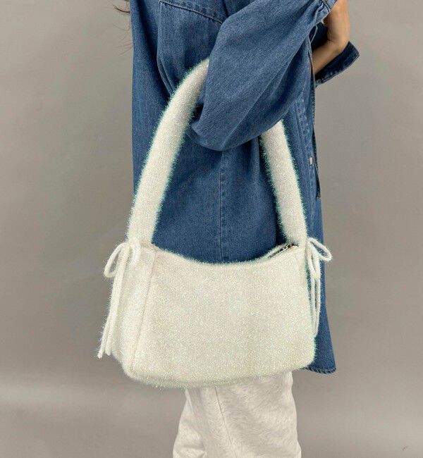 fredy emue「【CASSELINI/キャセリーニ】キラキラモールワンショルバッグ」|ハンドバッグ|ホワイト