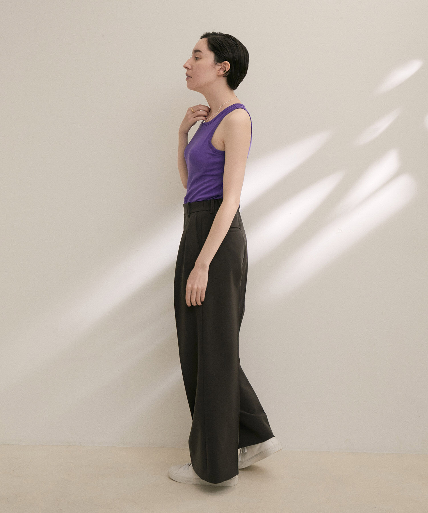 SALON adam et rope'「【Smile Cotton】カップ付きアメリカンスリーブタンクトップ」|タンクトップ|