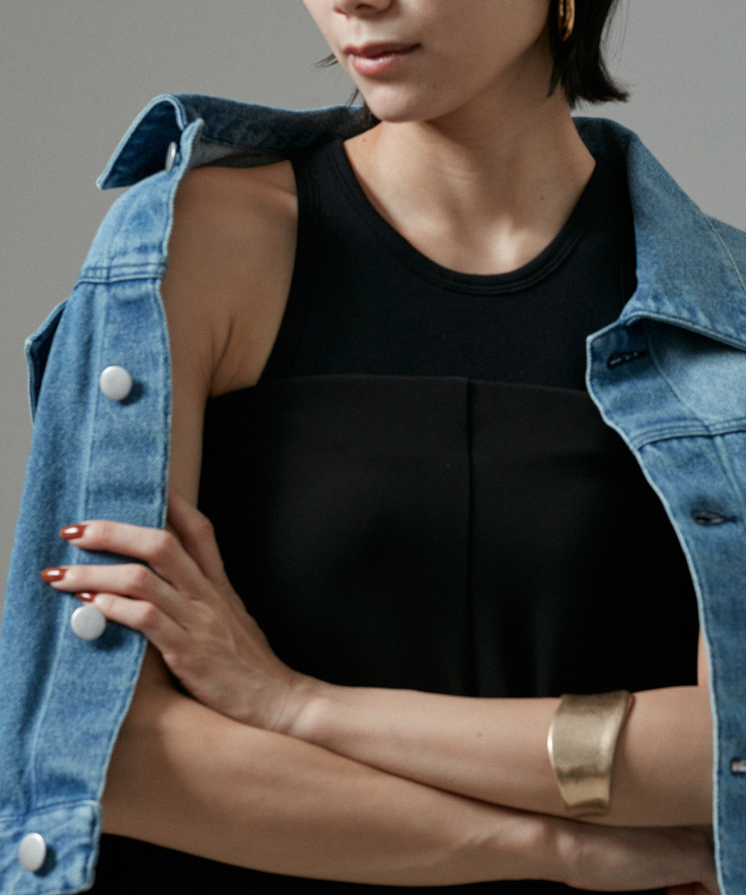 SALON adam et rope'「【Smile Cotton】カップ付きアメリカンスリーブタンクトップ」|タンクトップ|