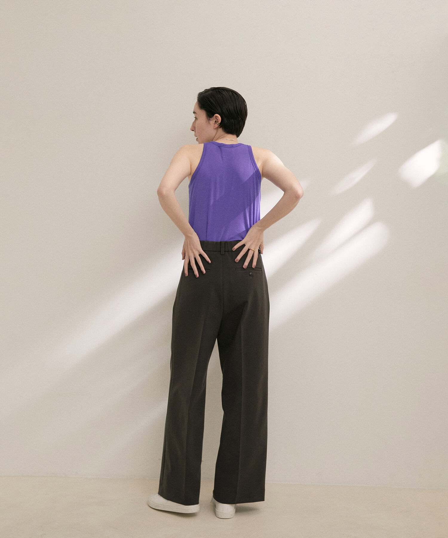 SALON adam et rope'「【Smile Cotton】カップ付きアメリカンスリーブタンクトップ」|タンクトップ|