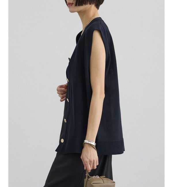 SALON adam et rope'「【WEB限定】ドライタッチメタルボタンニットジレ / ベスト［洗える］」|ベスト・ジレ|