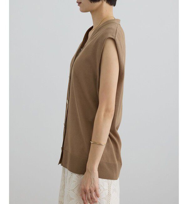 SALON adam et rope'「【WEB限定】ドライタッチメタルボタンニットジレ / ベスト［洗える］」|ベスト・ジレ|