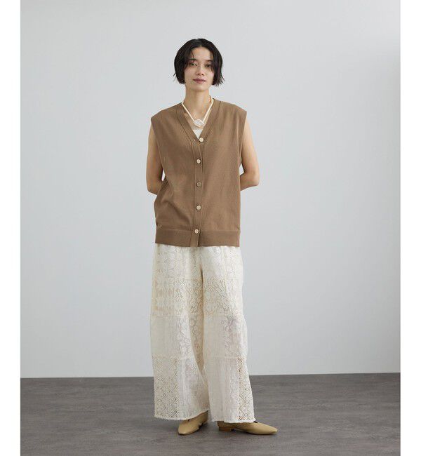 SALON adam et rope'「【WEB限定】ドライタッチメタルボタンニットジレ / ベスト［洗える］」|ベスト・ジレ|