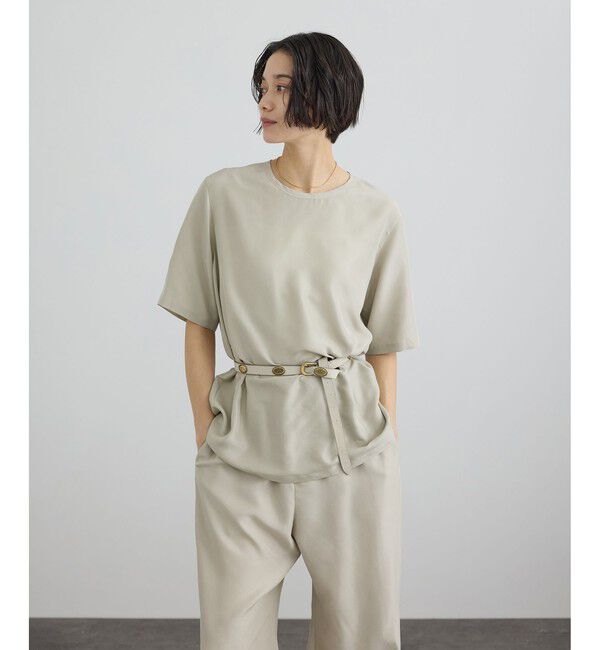 SALON adam et rope'「[26SS]GENTLE SILK ハーフスリーブプルオーバー」|Tシャツ・カットソー|ベージュ系(28)