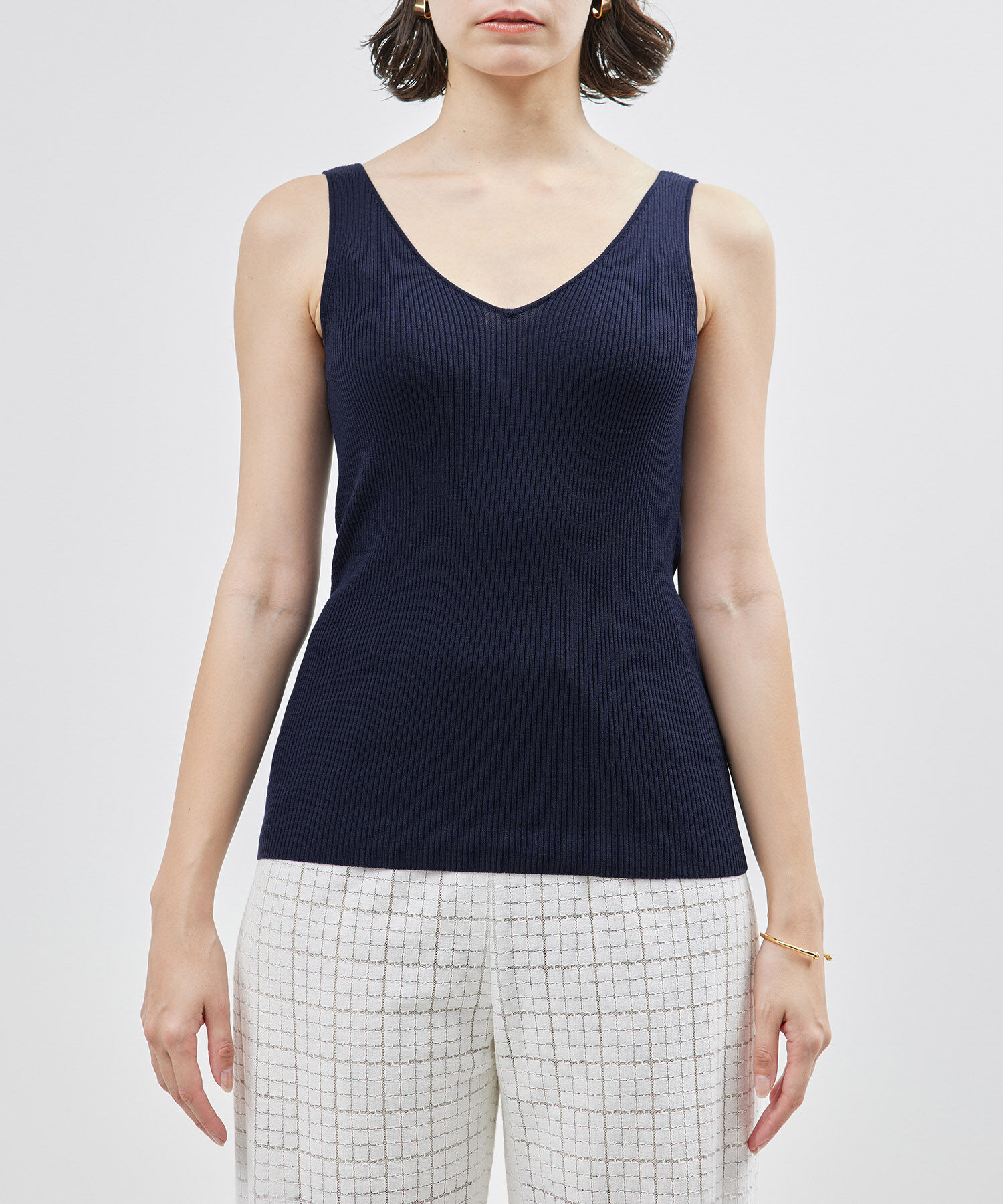 ROPE「【洗える】シルクプロテインニットタンクトップ【メディア掲載】」|タンクトップ|