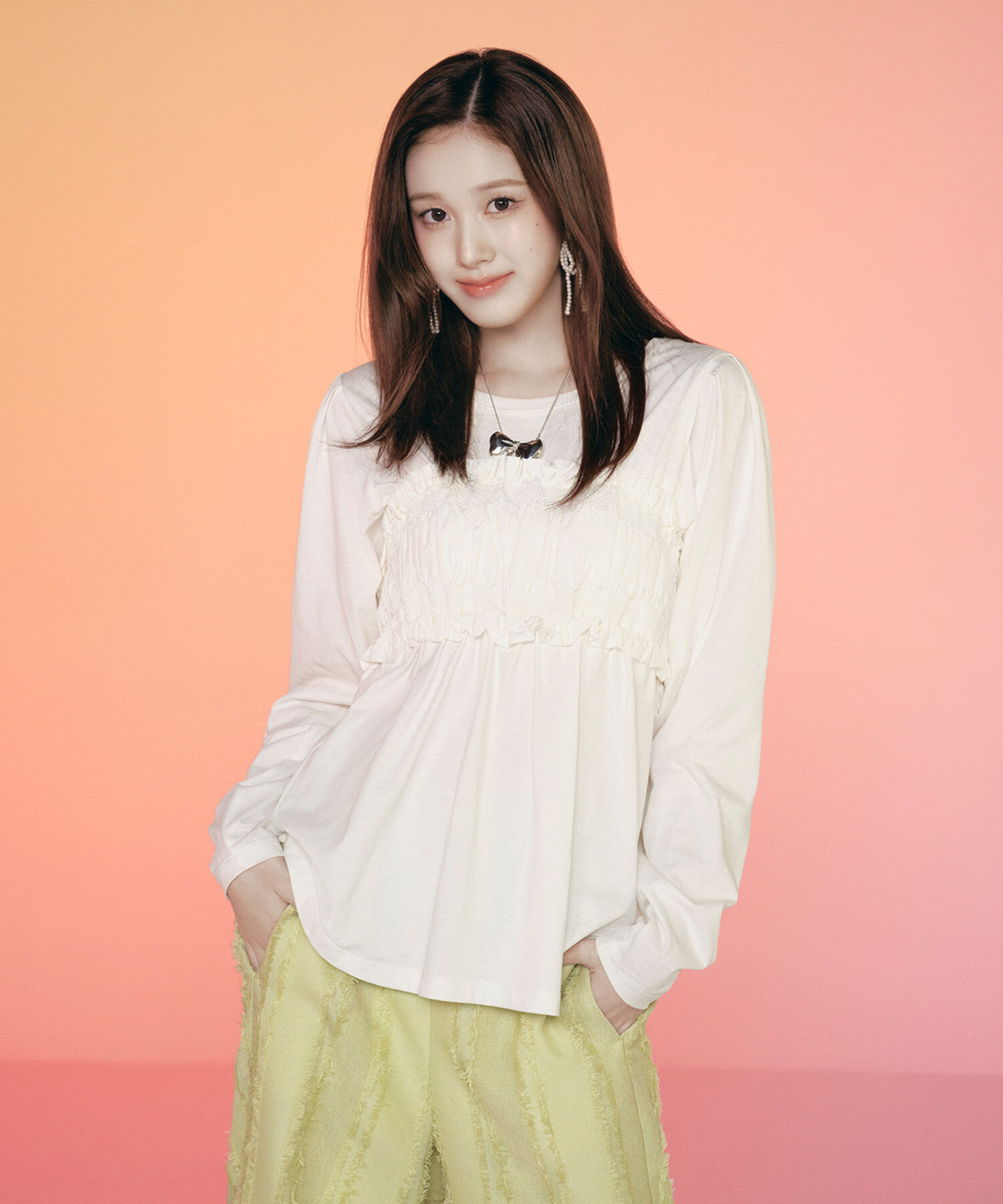 VIS「ビスチェドッキングデザインロングTシャツ」|Tシャツ・カットソー|