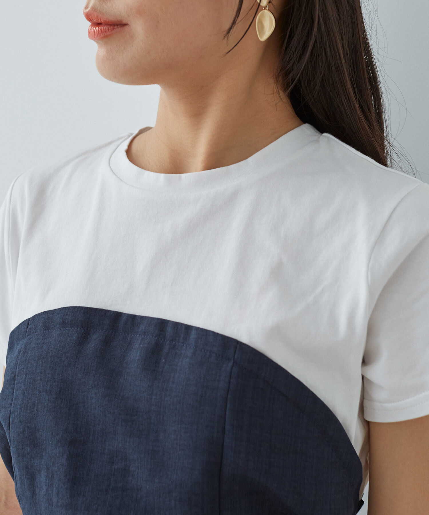 VIS「【接触冷感・洗える】美easyコルセットドッキングプルオーバー」|Tシャツ・カットソー|