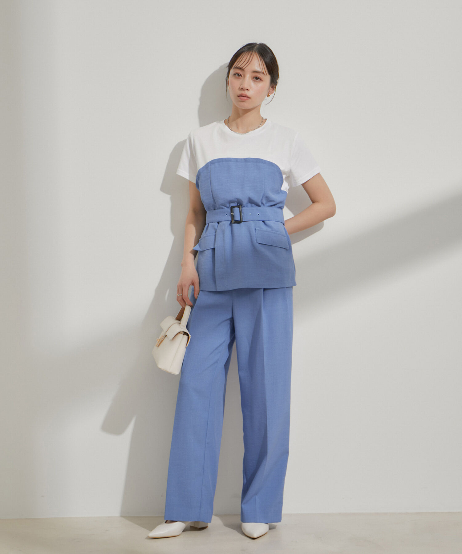 VIS「【接触冷感・洗える】美easyコルセットドッキングプルオーバー」|Tシャツ・カットソー|