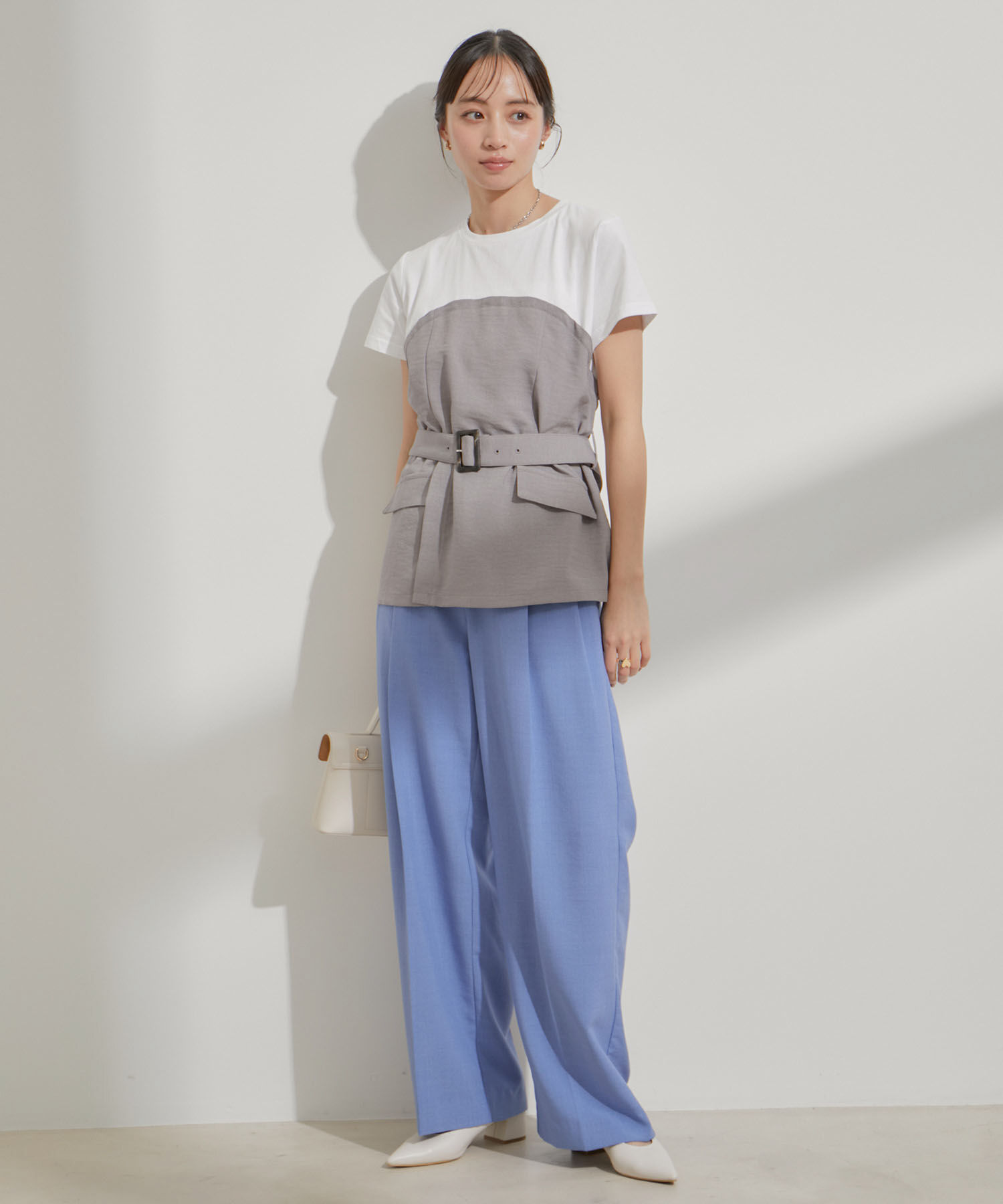 VIS「【接触冷感・洗える】美easyコルセットドッキングプルオーバー」|Tシャツ・カットソー|