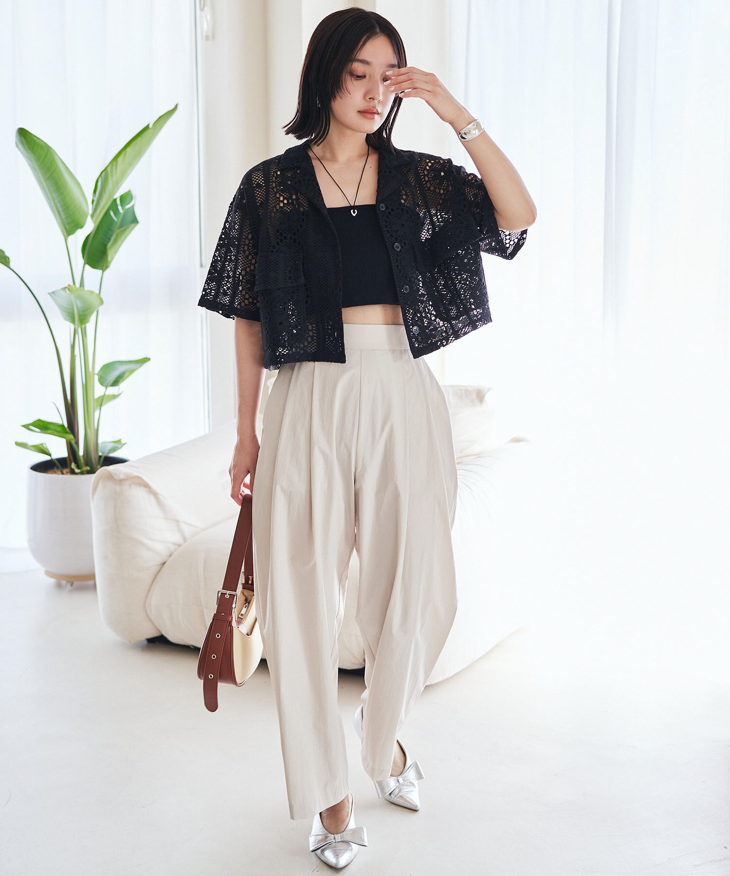 VIS「【洗える】タックギャザーパンツ」|その他|